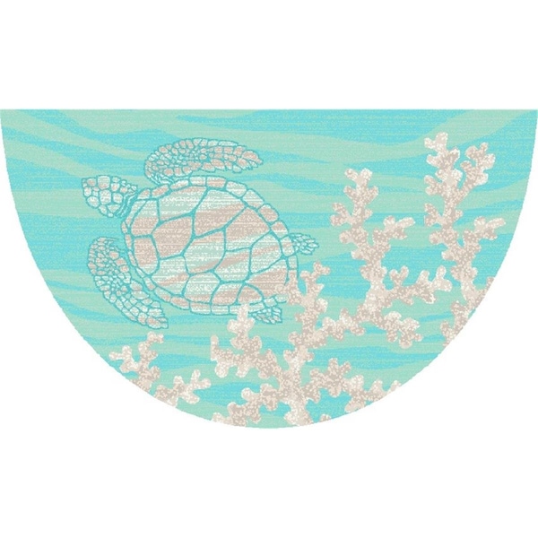 Mayberry Rug 19 x 31 in. Seaside Turtle Area Rug, Coral SEA20602 19X31 - main